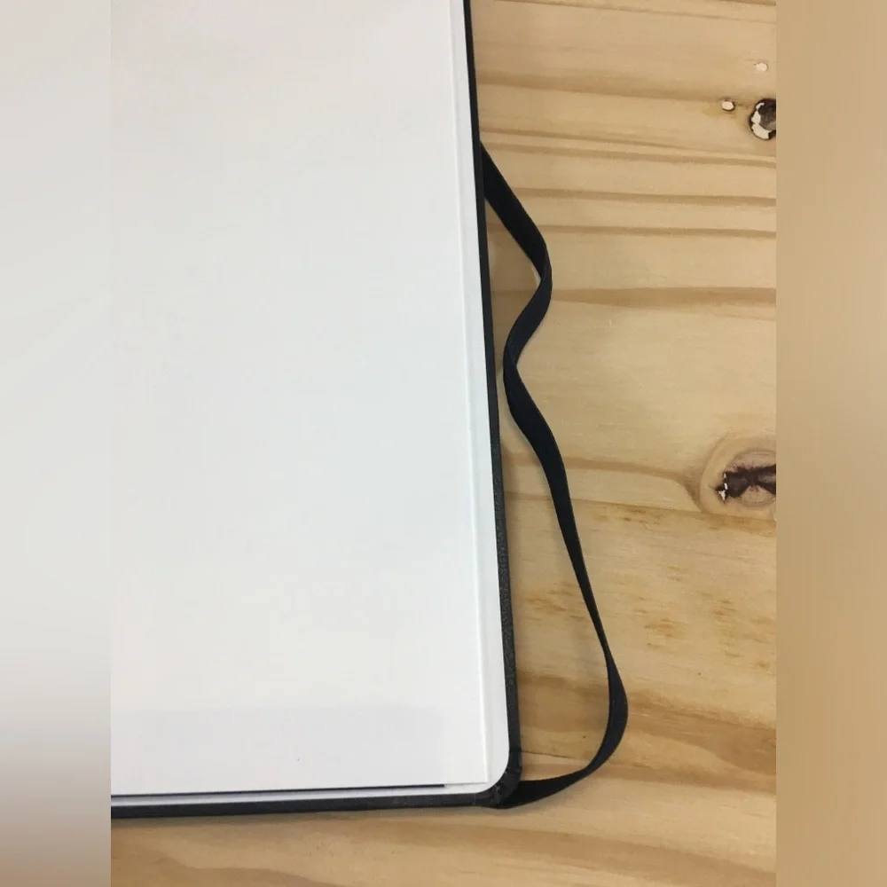 Moleskine Black Hardcover Lined Notebook Journal w/ Elastic Closure Ribbon Black
